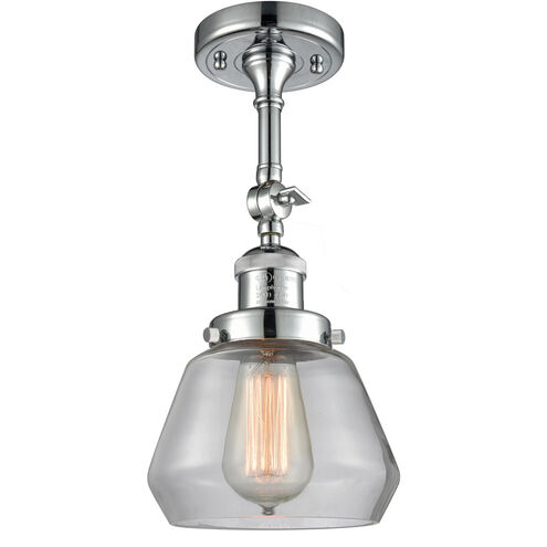 Franklin Restoration Fulton 1 Light 7 inch Polished Chrome Semi-Flush Mount Ceiling Light in Clear Glass, Franklin Restoration