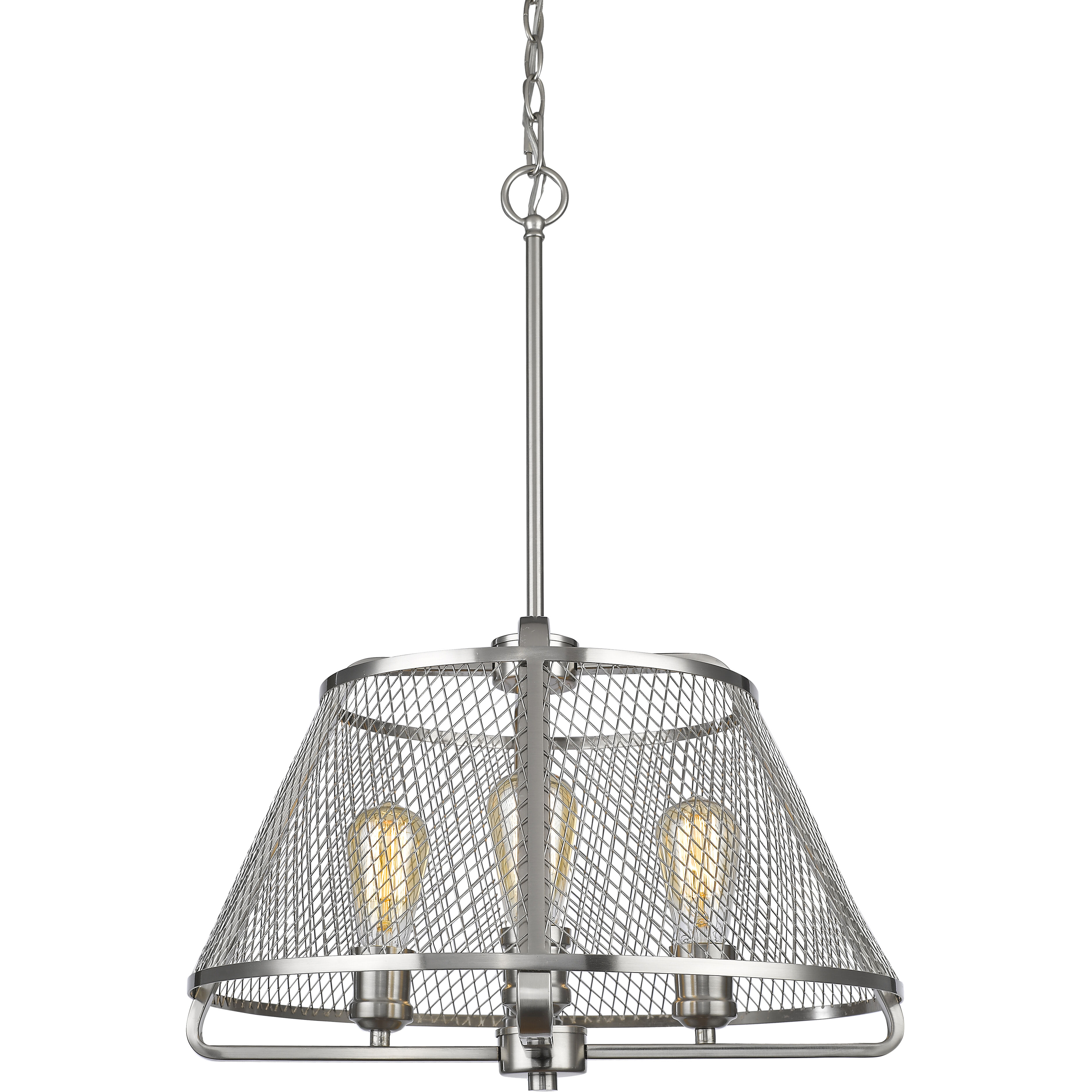 Iuka 4 Light 19 inch Brushed Nickel Pendant Ceiling Light in Brushed Nickel Steel