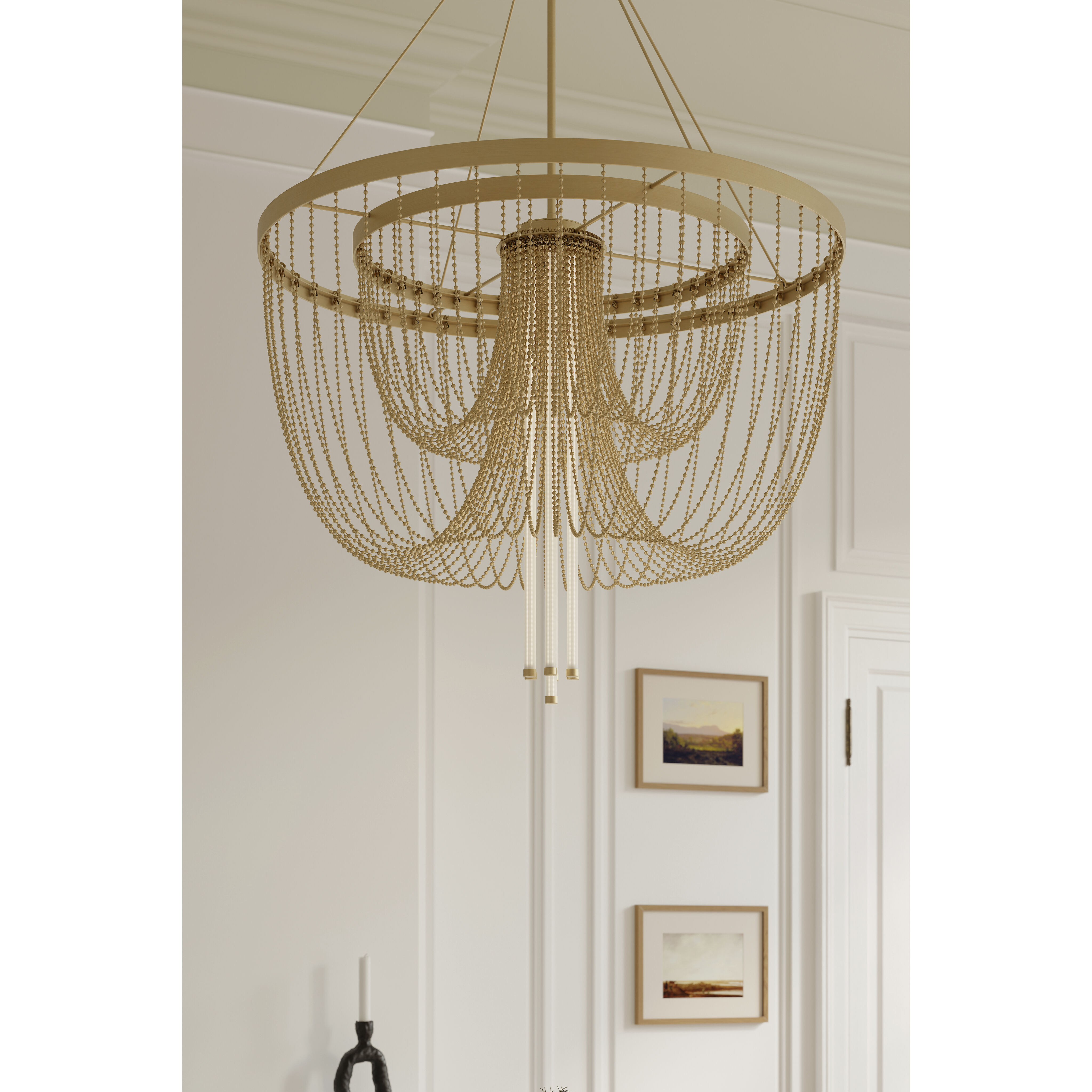 Jezelle LED 34.25 inch Legacy Brass Pendant Ceiling Light