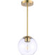 Auresa 1 Light 8 inch Soft Brass Mini Pendant Ceiling Light