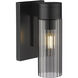 Empire 1 Light 3.13 inch Matte Black Sconce Wall Light in Plated Smoke Glass
