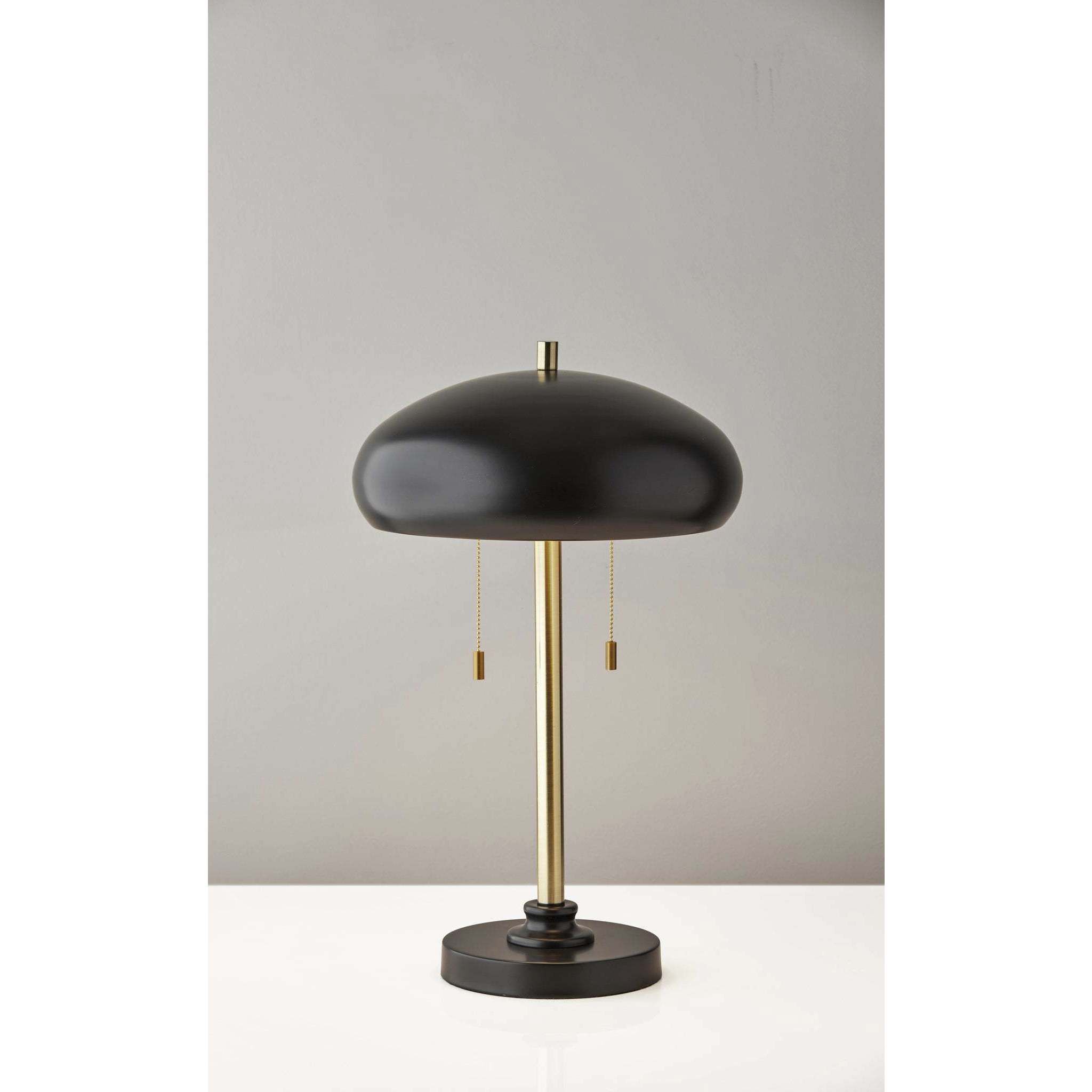Cap 23 inch 40.00 watt Black and Antique Brass Table Lamp Portable Light