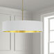 Pallavi 4 Light 30 inch Aged Brass Chandelier Ceiling Light in White/Gold Jewel Tone