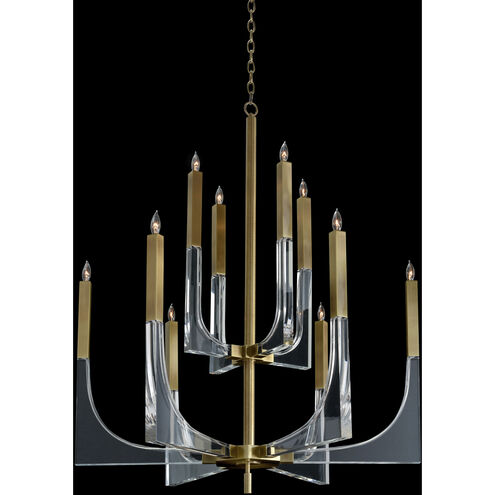 Acrylic Acrylic And Brass Chandelier Ceiling Light