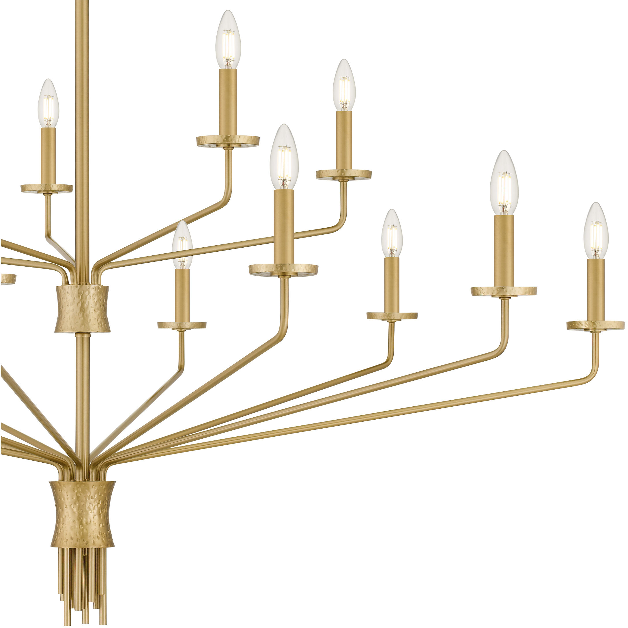 Alexander 15 Light 55 inch Brushed Gold Chandelier Ceiling Light