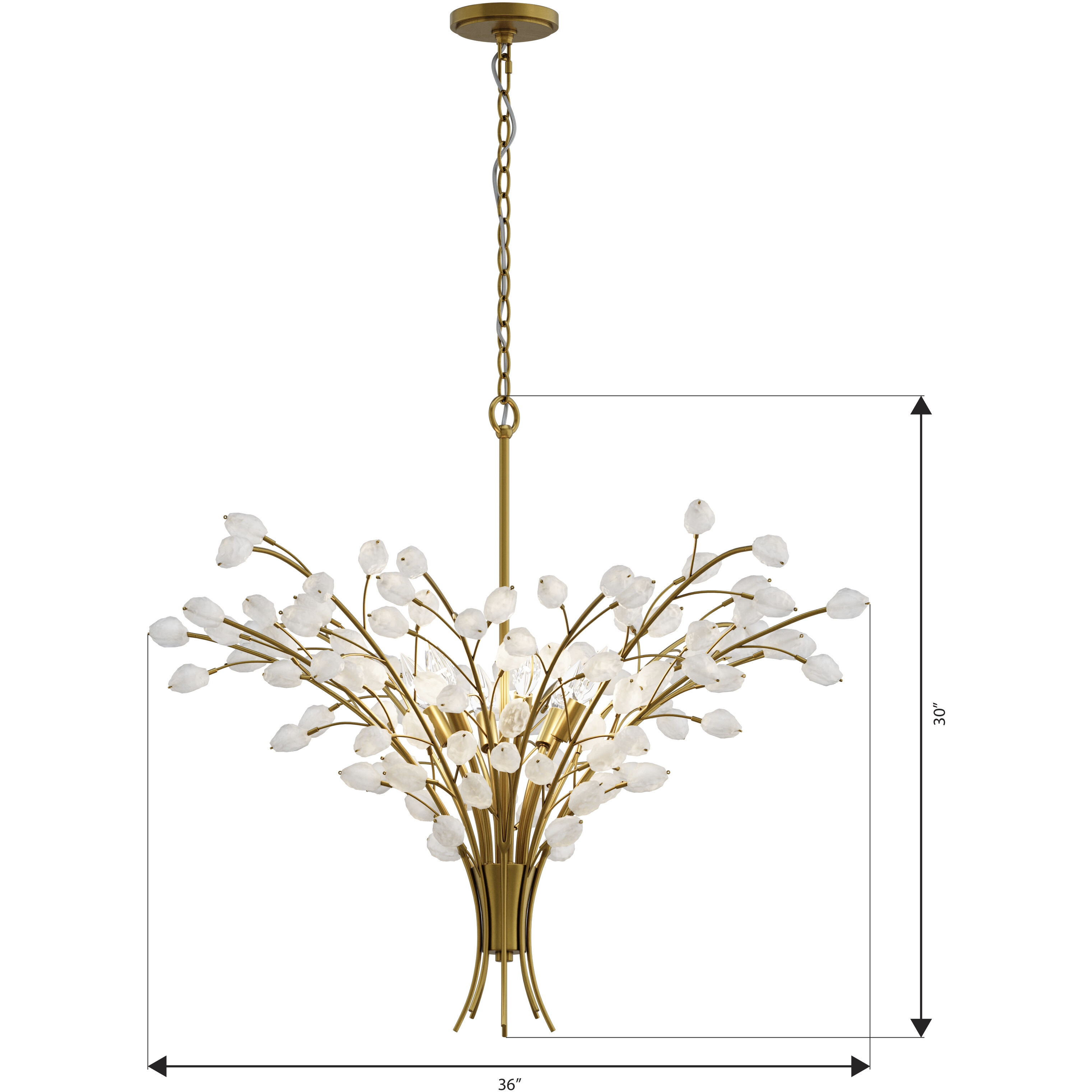 Ramus 6 Light 36 inch Painted Legacy Brass Chandelier Ceiling Light