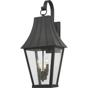 Chateau Grande 4 Light 28 inch Coal/Gold Outdoor Wall Light, Great Outdoors