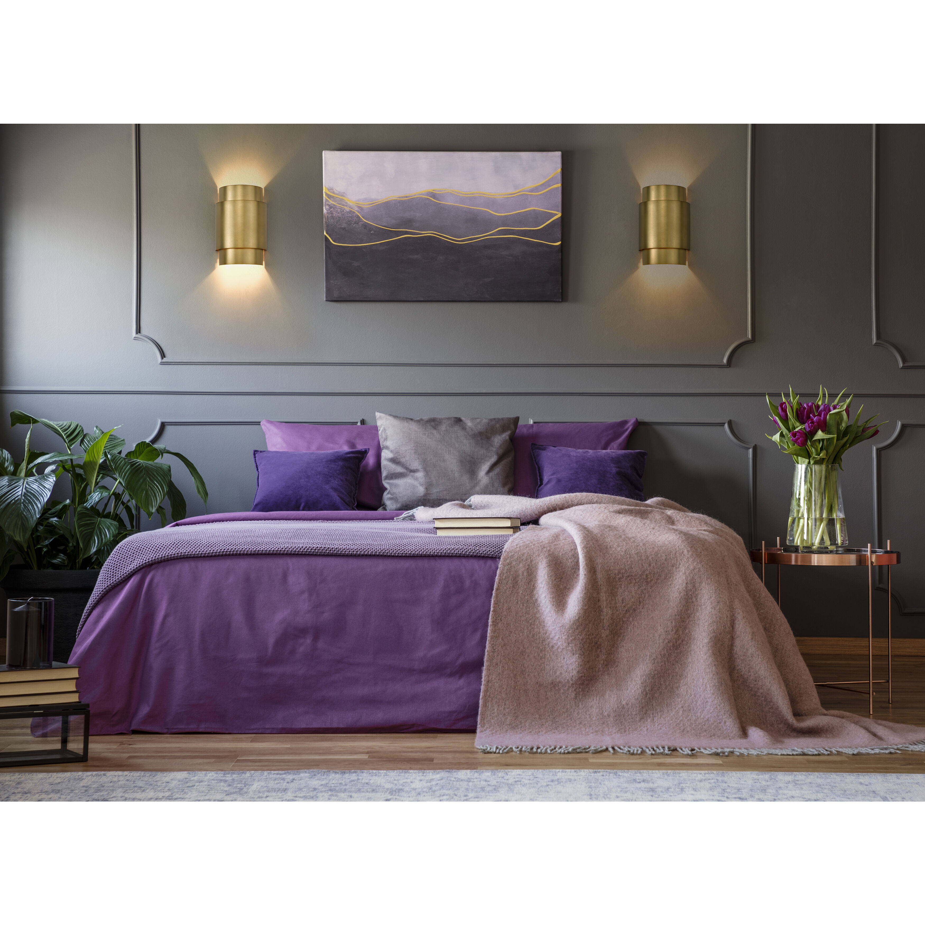 Harlech 2 Light 8.5 inch Rubbed Brass Wall Sconce Wall Light