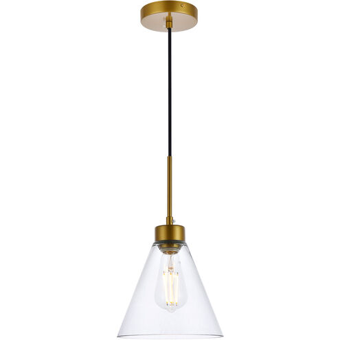 Mera 1 Light 8 inch Brass Pendant Ceiling Light
