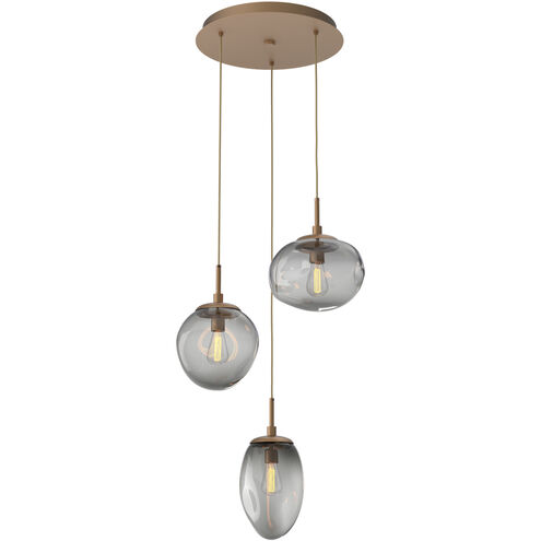 Cosmos Incandescent 3 Light 22.3 inch Novel Brass Chandelier Ceiling Light, Round Multi-Port
