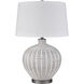 Brinley 29 inch 150 watt White with Pewter Table Lamp Portable Light