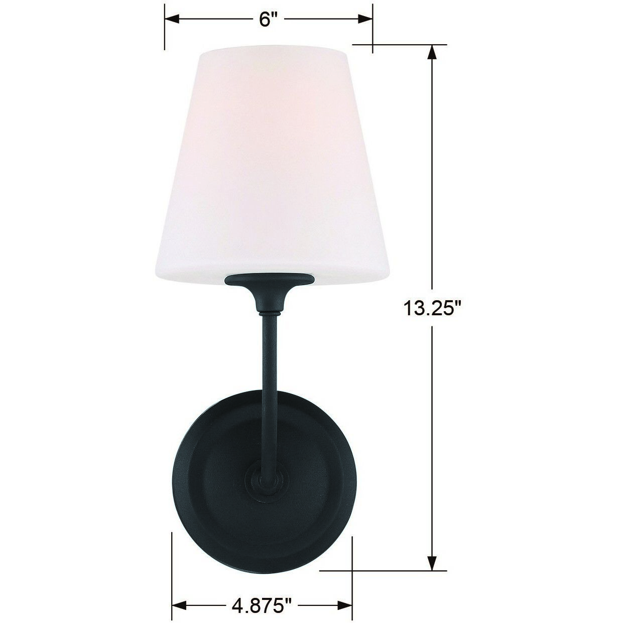 Sylvan Bath Sconce Wall Light in Black Forged