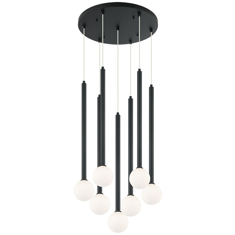 Reigndrop 7 Light 17.75 inch Matte Black Pendant Ceiling Light