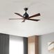 Atlas Irene-5 52 inch Matte Black with Walnut Tone Blades Paddle Fan, Paddle Fan