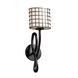 Wire Glass Wall Sconce Wall Light in 700 Lm LED, Dark Bronze, Swirl with Clear Bubbles, Oval, Capellini