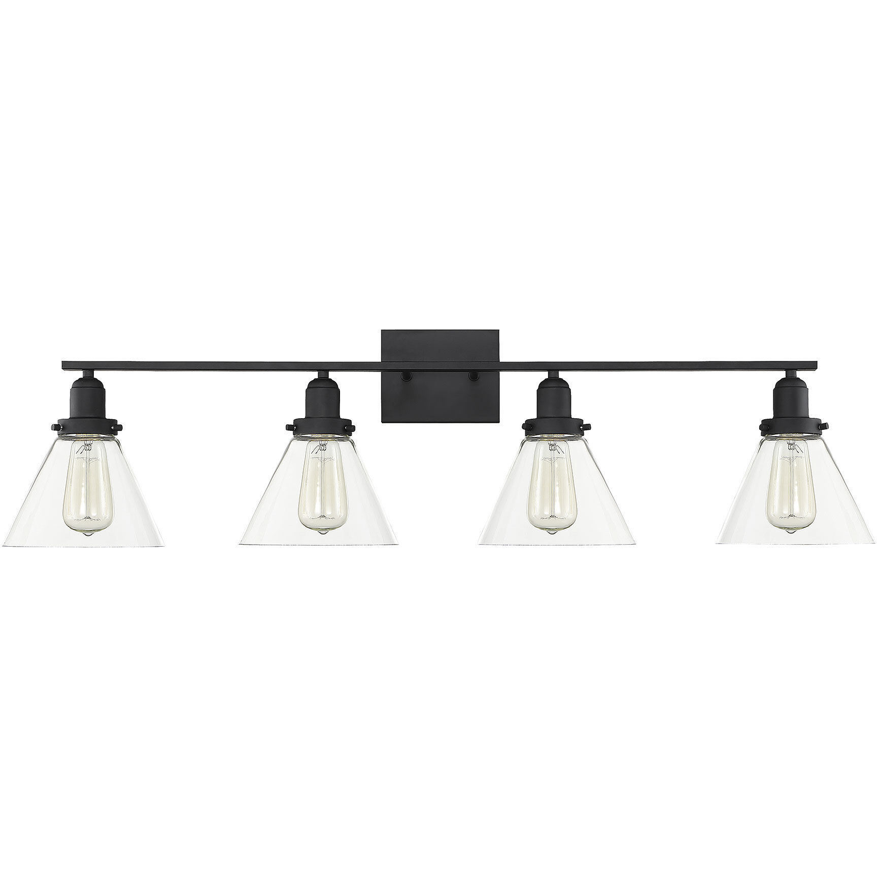 Drake 4 Light 38 inch Black Bathroom Vanity Light Wall Light, Essentials