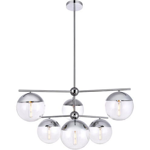 Eclipse 6 Light 36 inch Chrome Pendant Ceiling Light