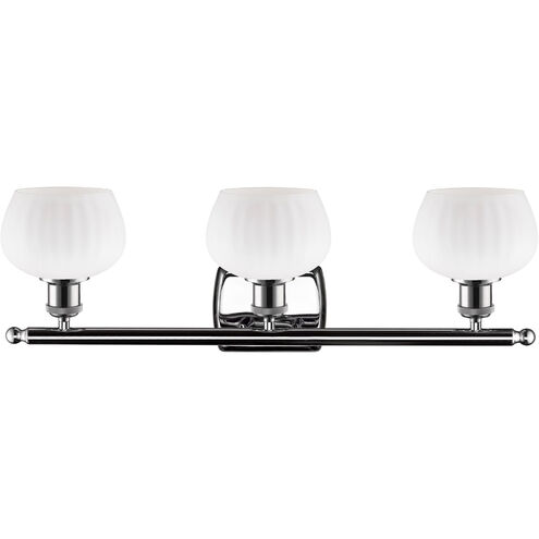 Ballston Fenton LED 26 inch Polished Chrome Bath Vanity Light Wall Light in Matte White Glass, Ballston