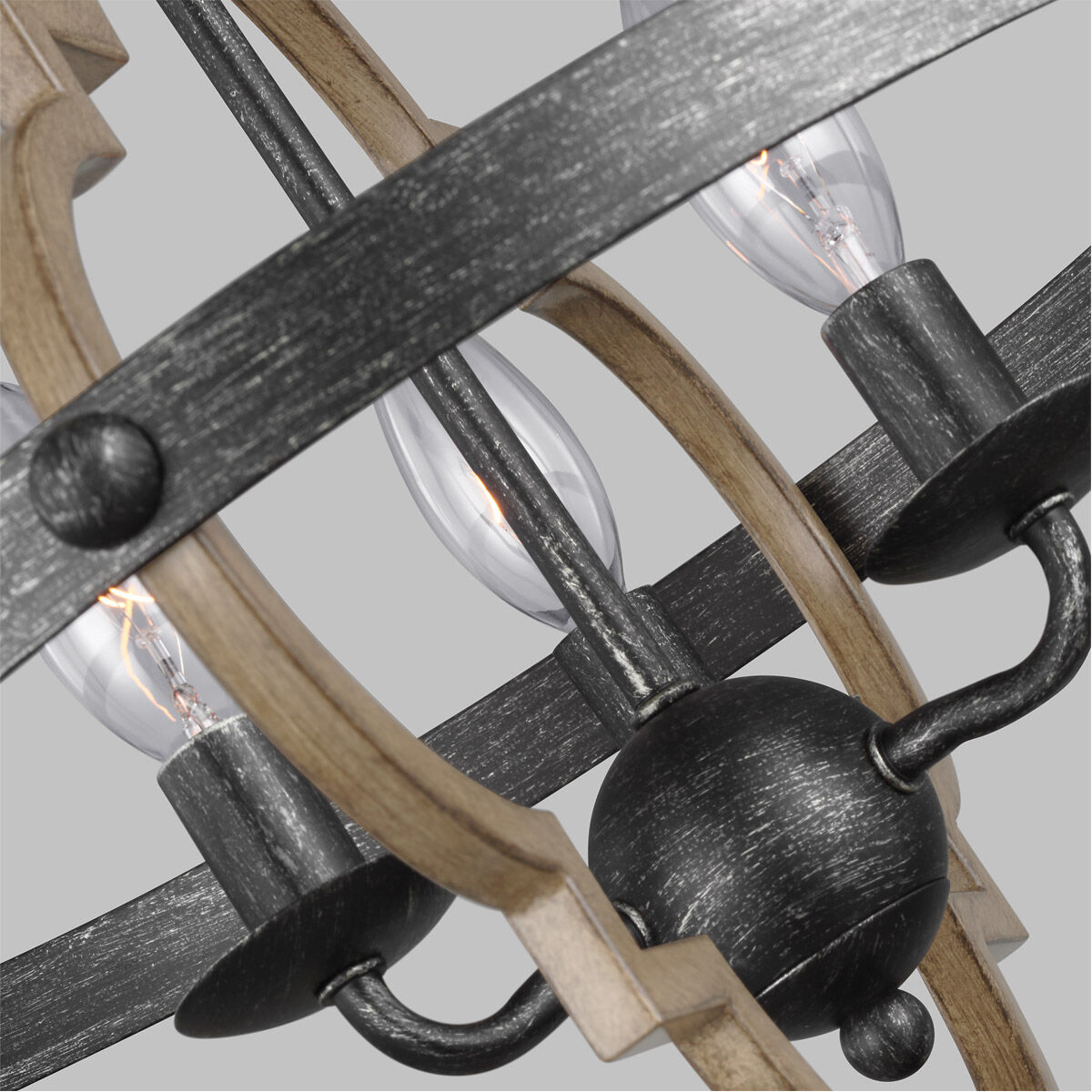 Socorro 3 Light 15.5 inch Stardust Semi-Flush Mount Ceiling Light