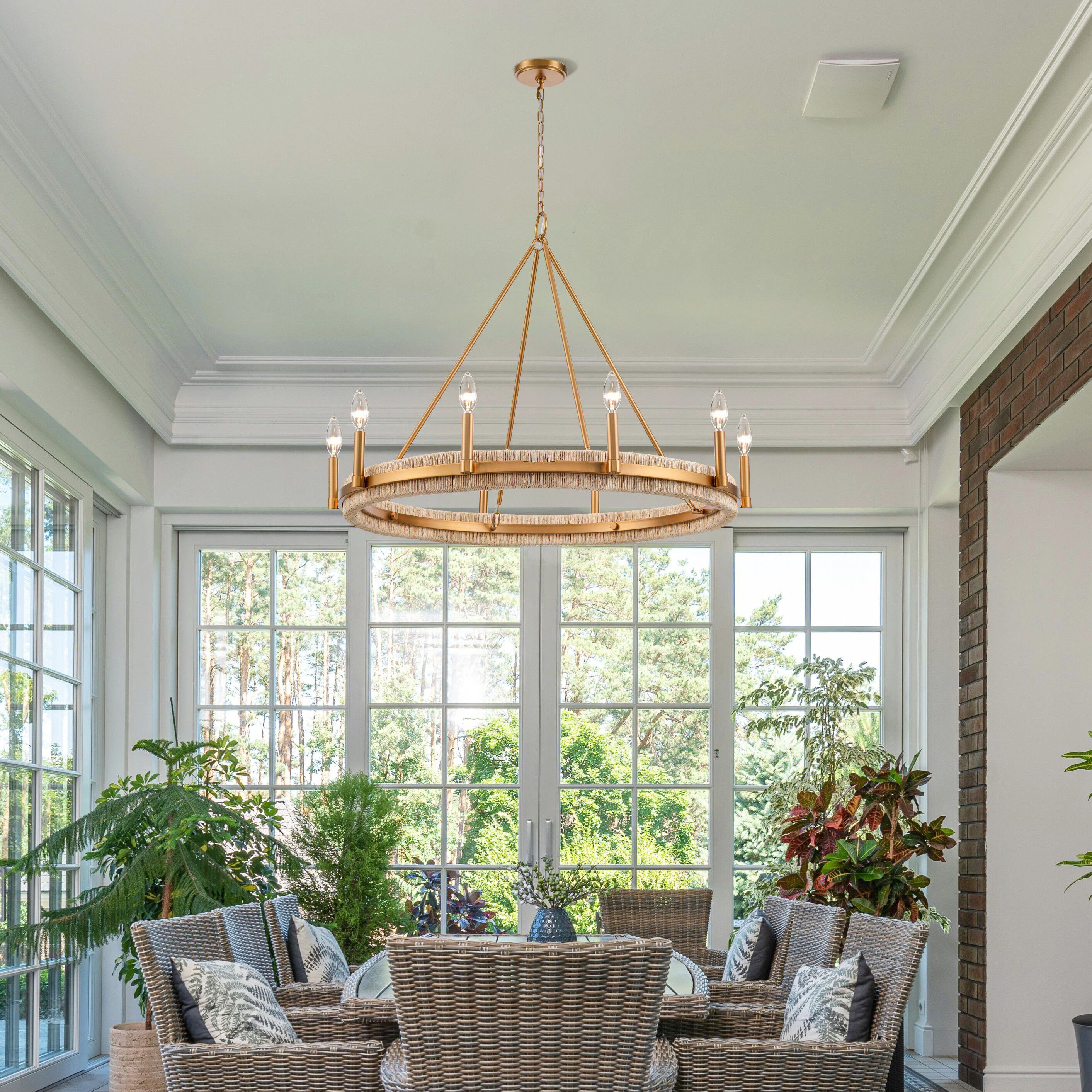 Copa 10 Light 41 inch Natural Brass Chandelier Ceiling Light