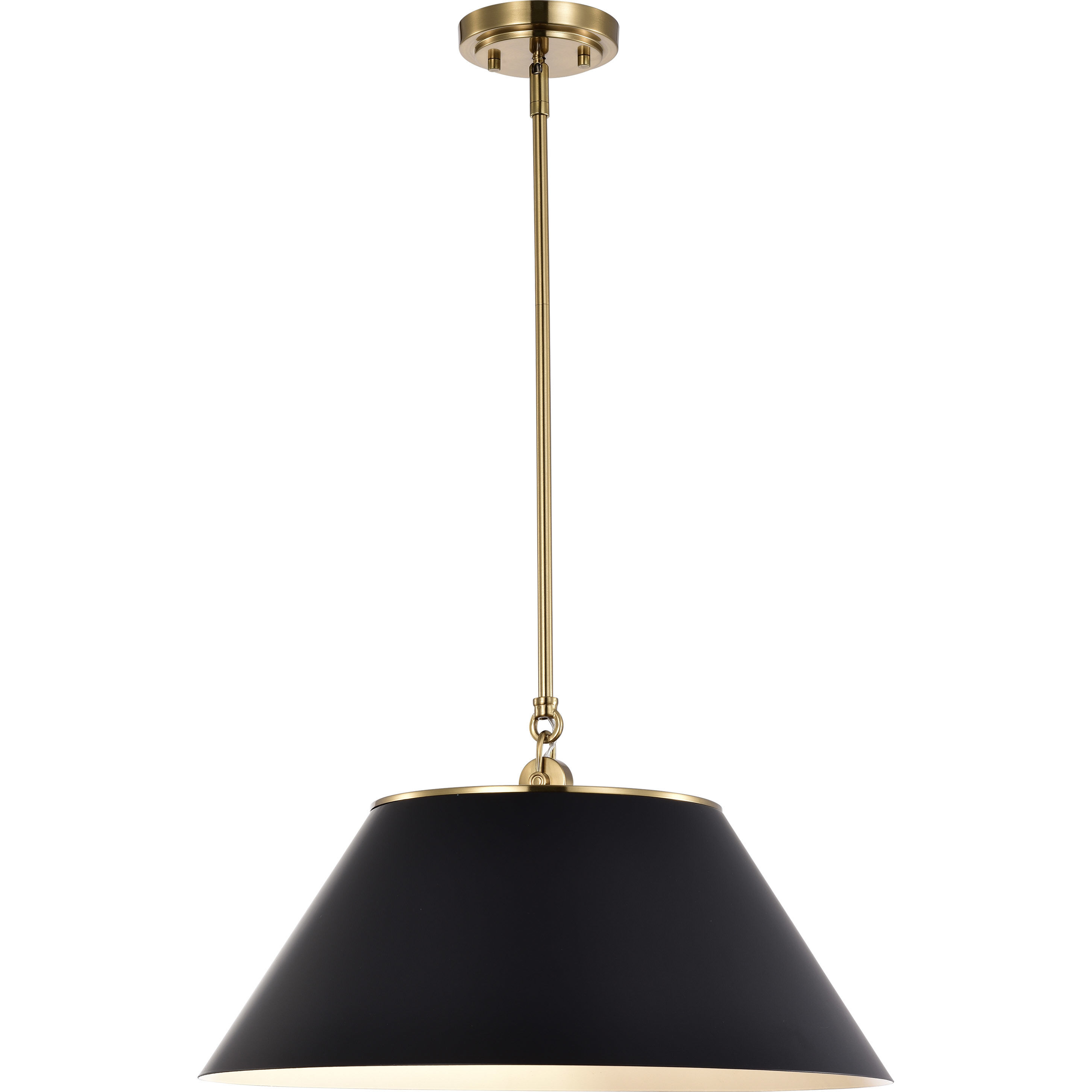 Dover 3 Light 20 inch Black/Vintage Brass Pendant Ceiling Light