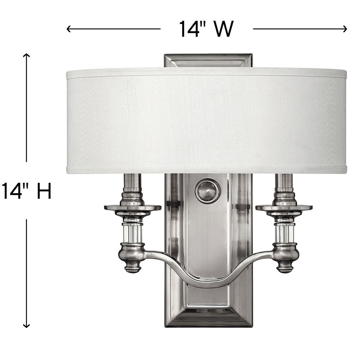 Sussex 2 Light 14 inch Brushed Nickel ADA Indoor Wall Sconce Wall Light