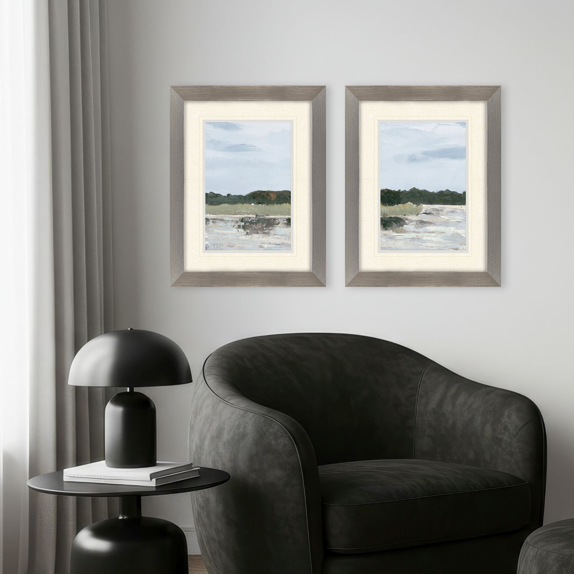 Cool Day Blue and Gray and Green Framed Art, Propac