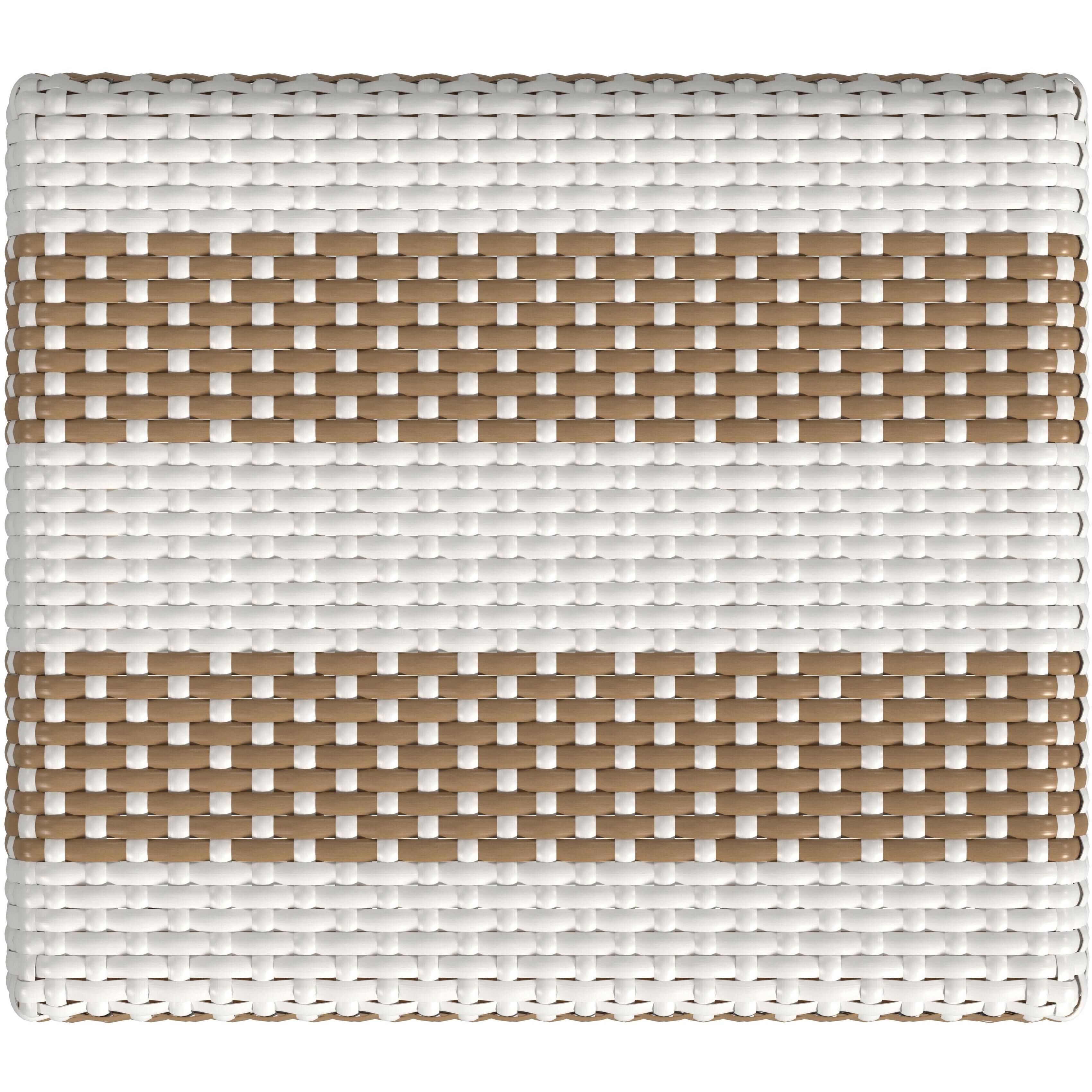 Robias Rectangular Rattan 30" Bar Stool in Tan and White Stripe