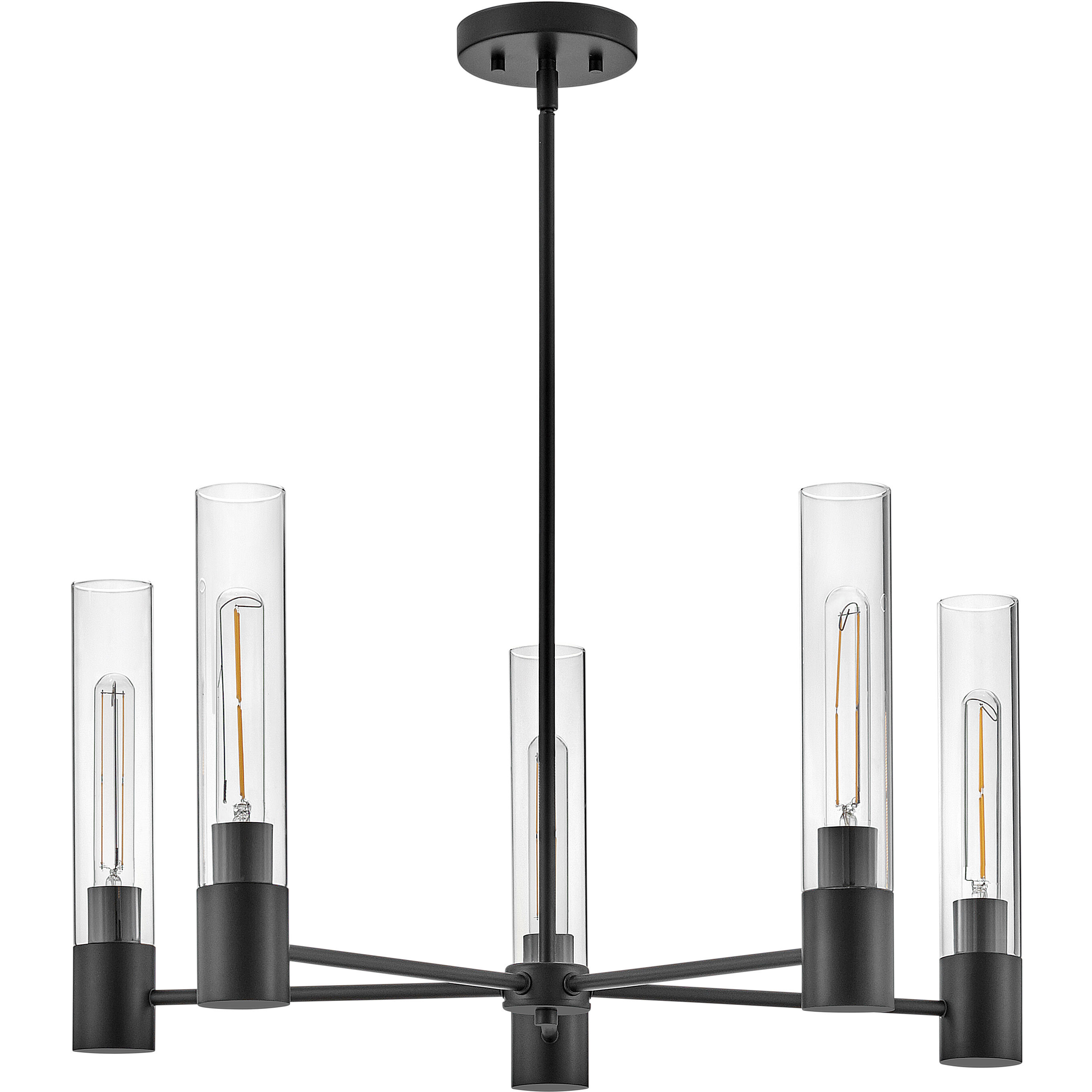 Shea LED 28 inch Black Chandelier Ceiling Light