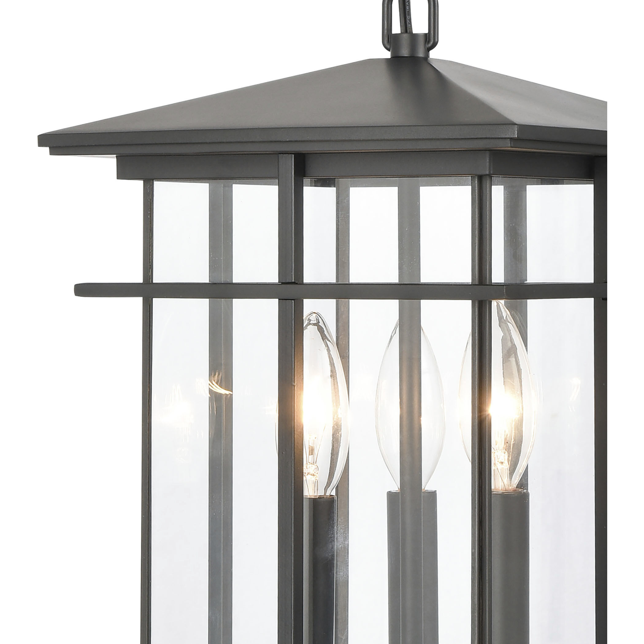 Oak Park 3 Light 9 inch Matte Black Outdoor Pendant