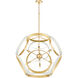 Domain 8 Light 30 inch Studio White and Aged Brass Pendant Ceiling Light