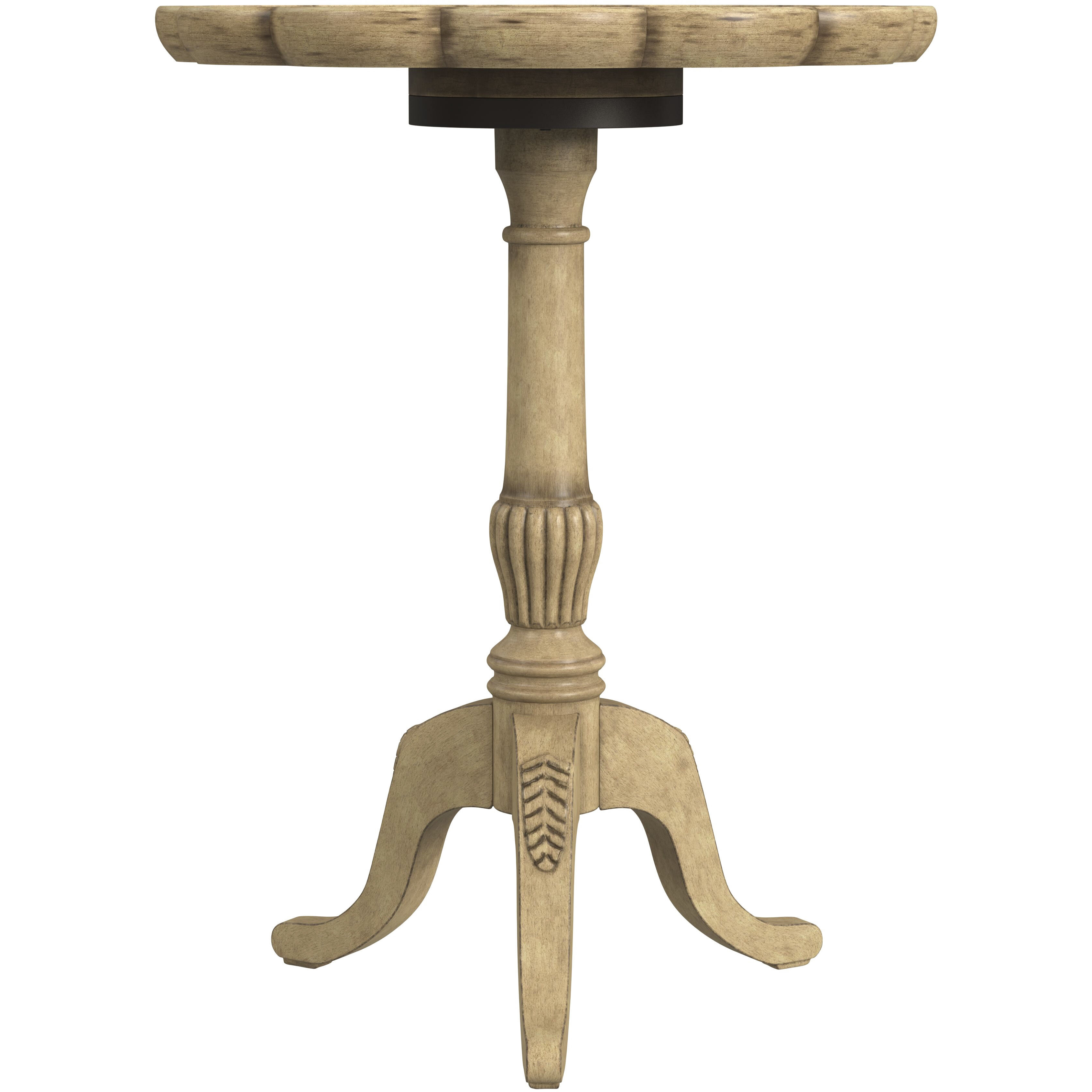Dansby Pedestal Side Table in Beige