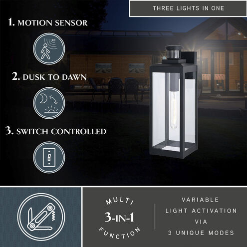 Kinzie Textured Black Outdoor Motion Sensor