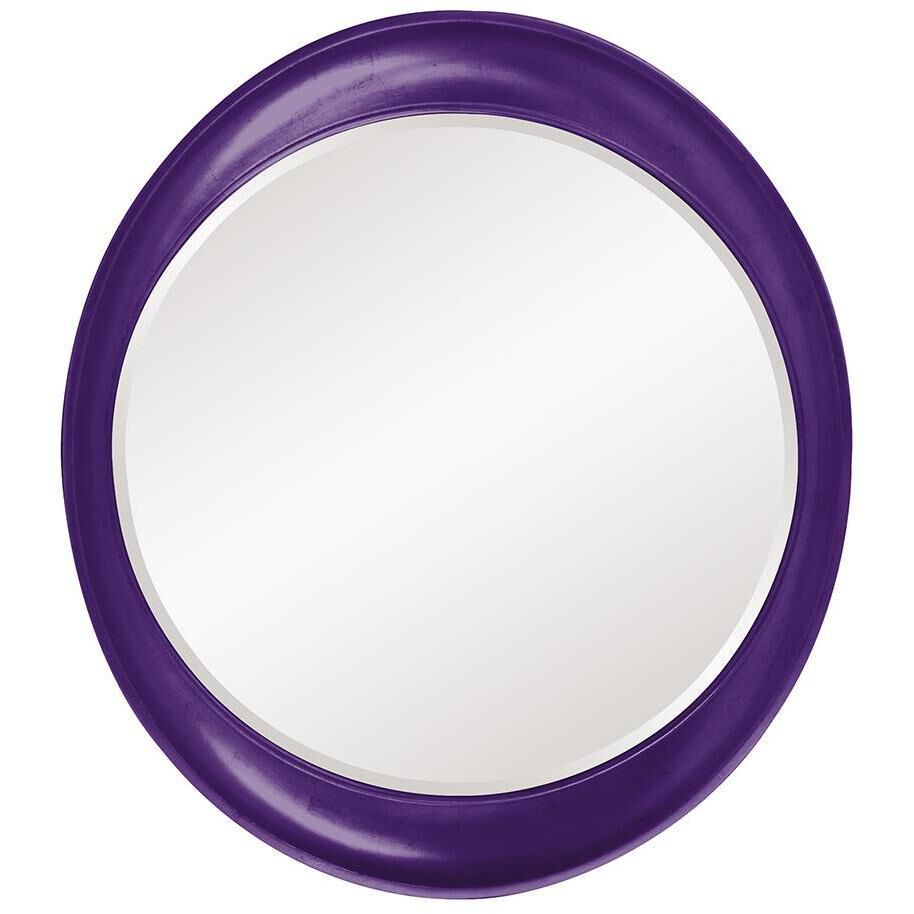 Ellipse 39 X 35 inch Glossy Royal Purple Wall Mirror