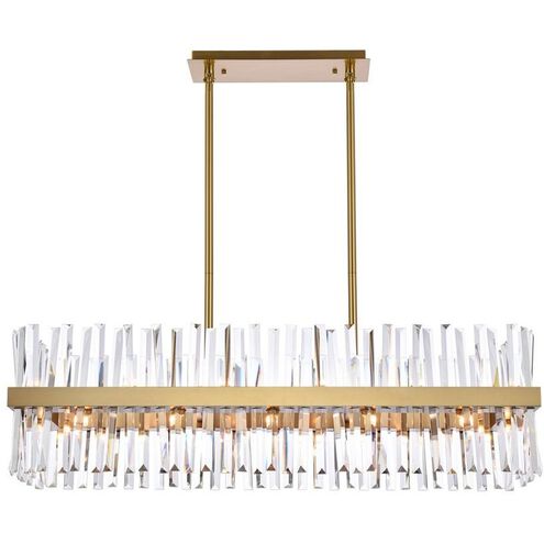 Serephina 24 Light 42 inch Satin Gold Linear Chandelier Ceiling Light