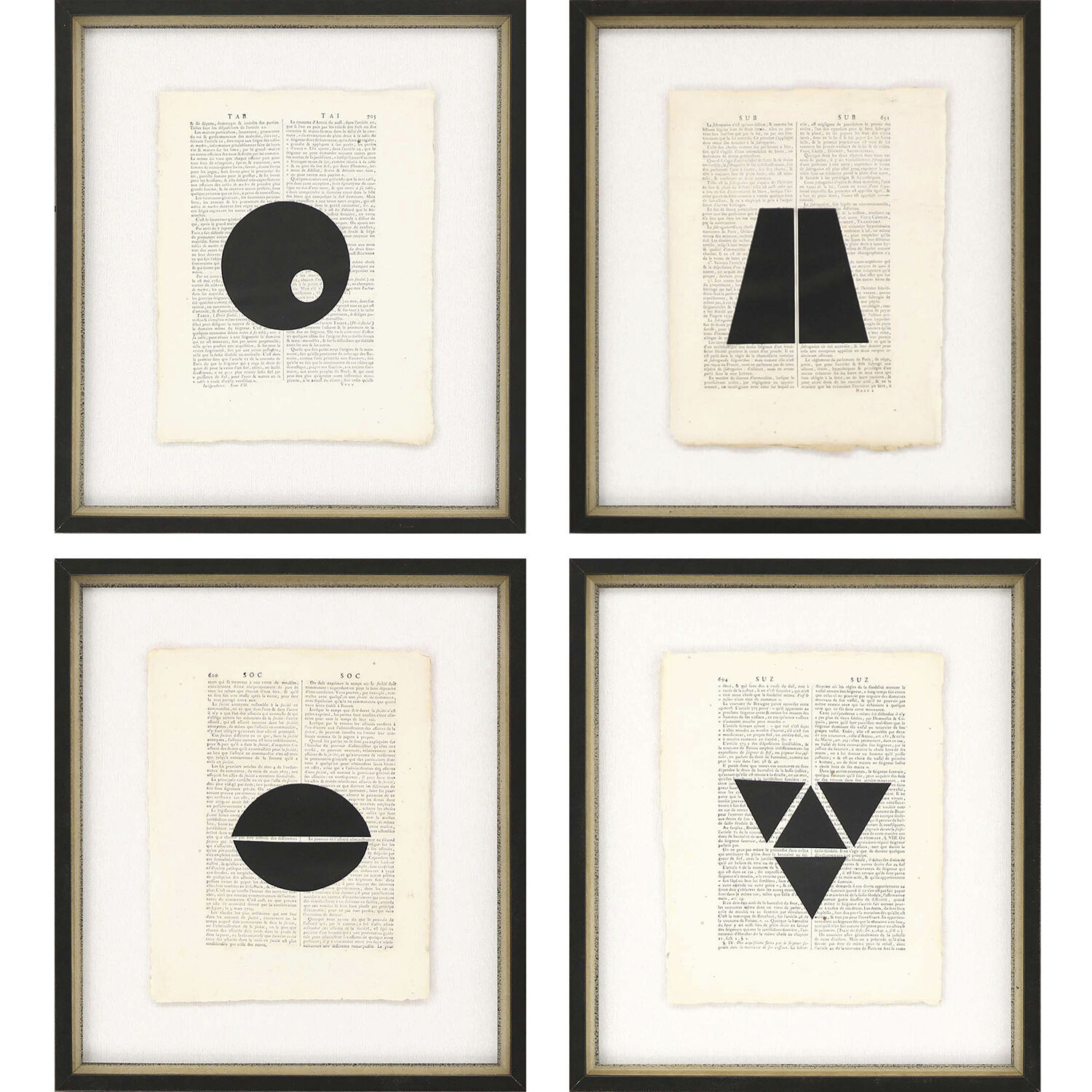 Geometrics Black and Beige and Neutral Framed Art
