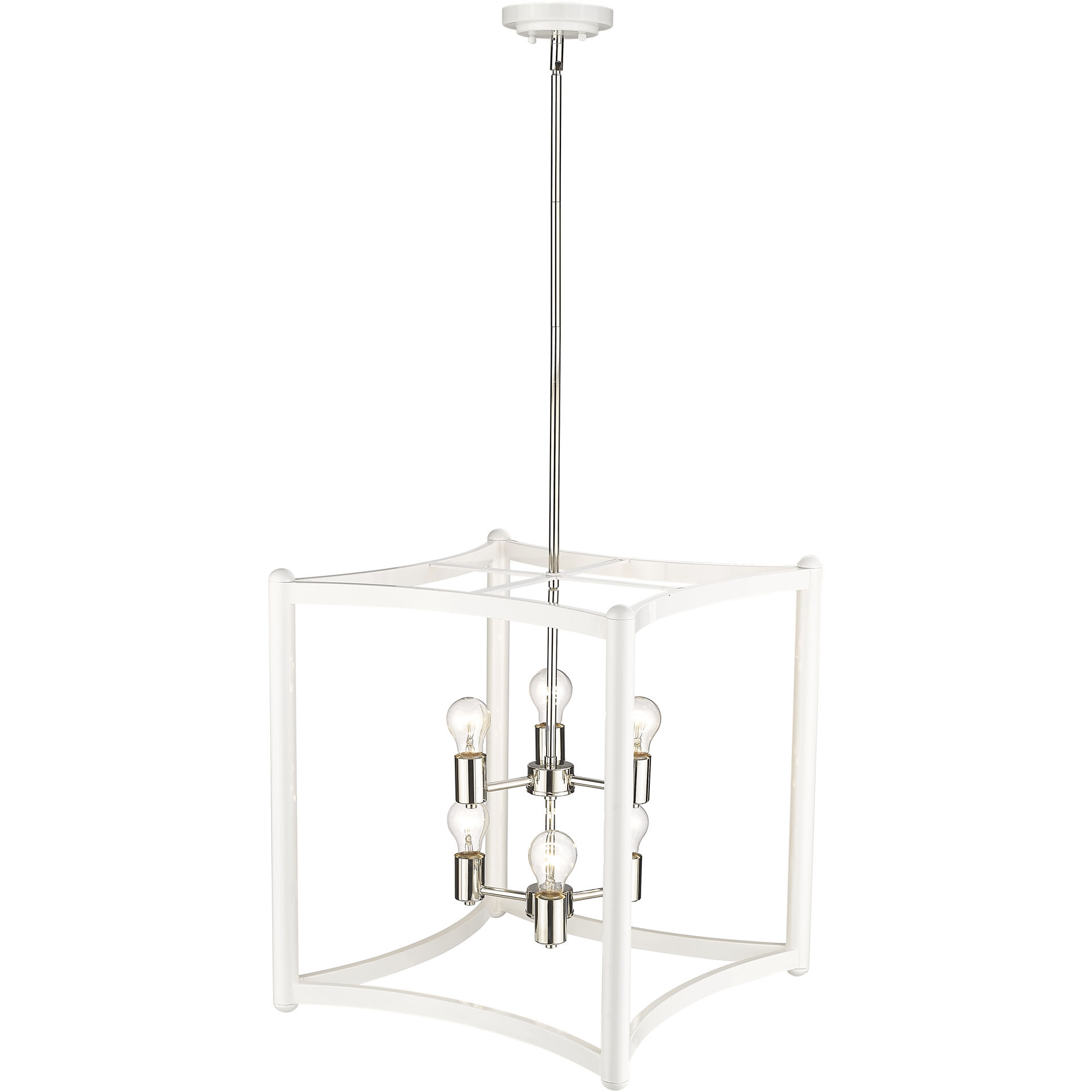 Coyle 6 Light 20 inch White with Polished Nickel Cluster Pendant Ceiling Light