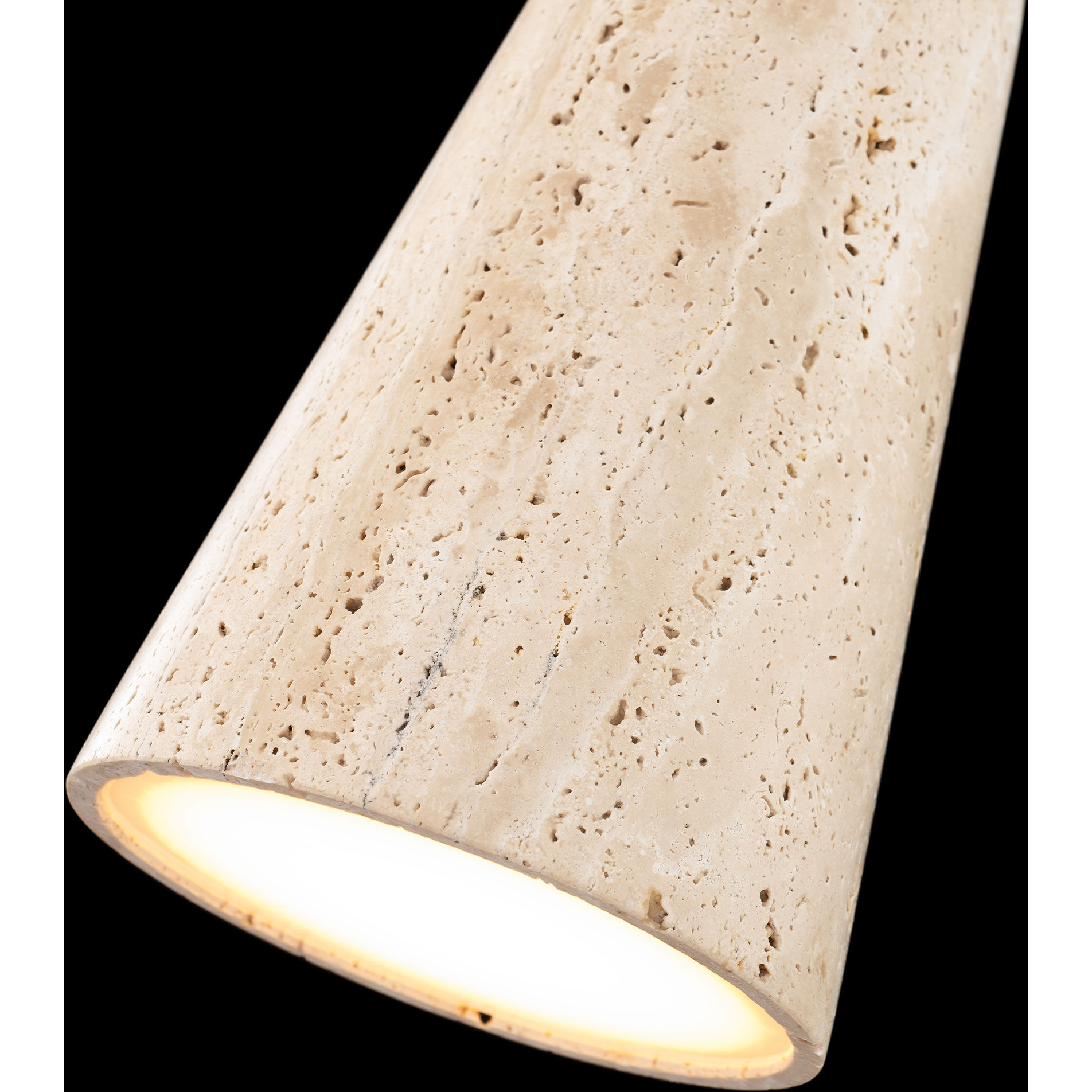 Pompeii LED 6 inch Beige Travertine and Aged Brass Indoor Hanging Lighting Ceiling Light in 2700K