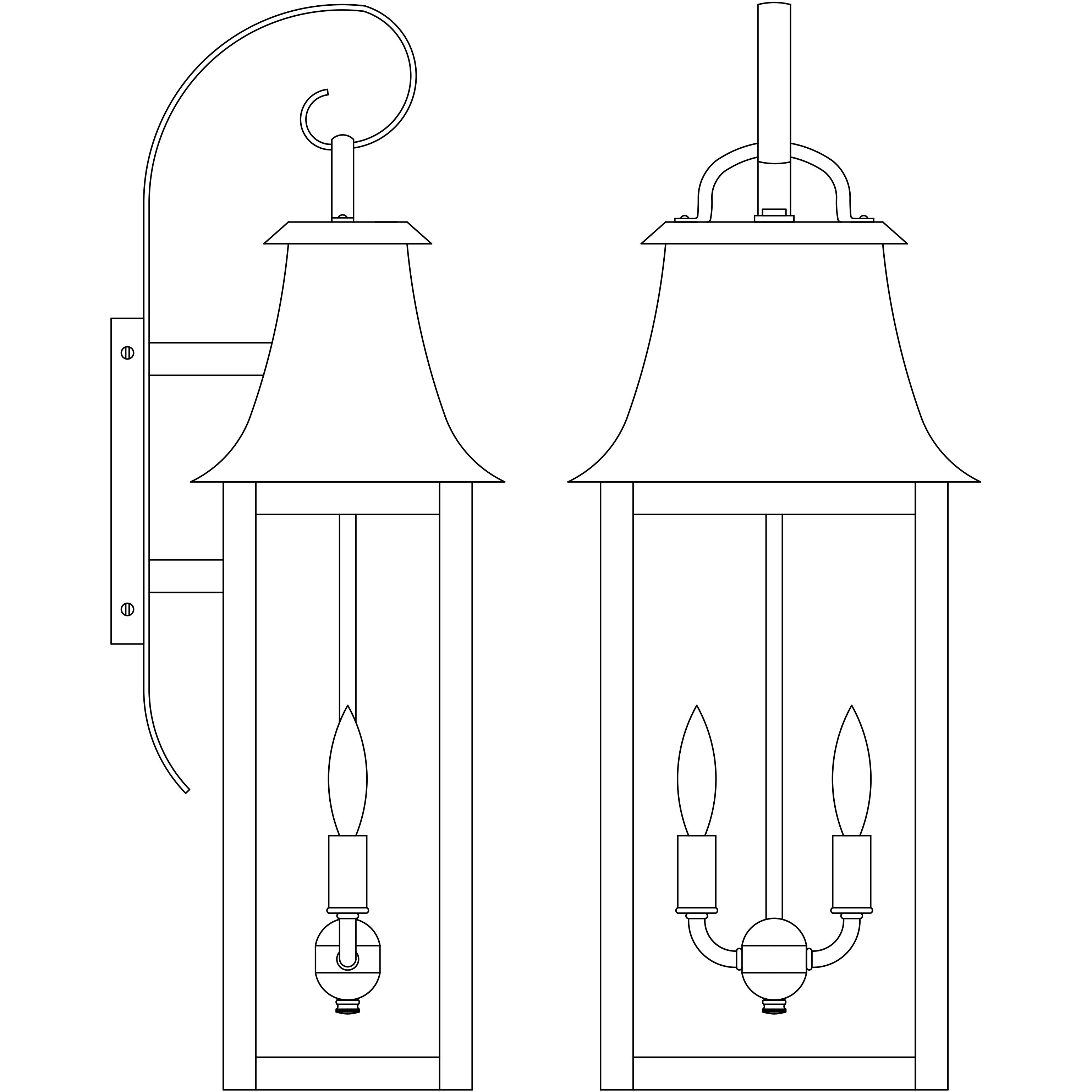 Orpington 2 Light 25 inch Bronze Outdoor Wall Mount in Rain Mist