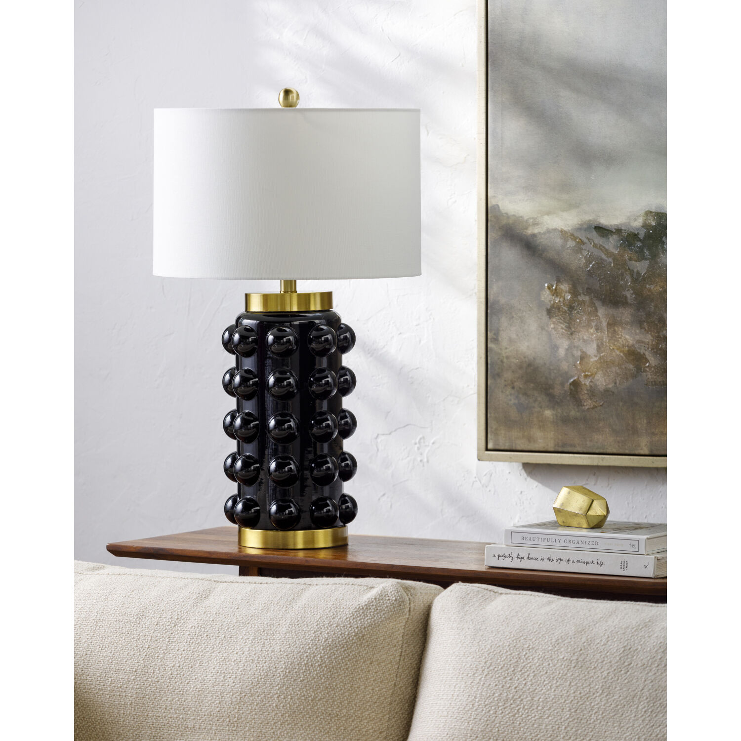 Yume 27 inch 100 watt Black / Metallic - Bronze Accent Table Lamp Portable Light