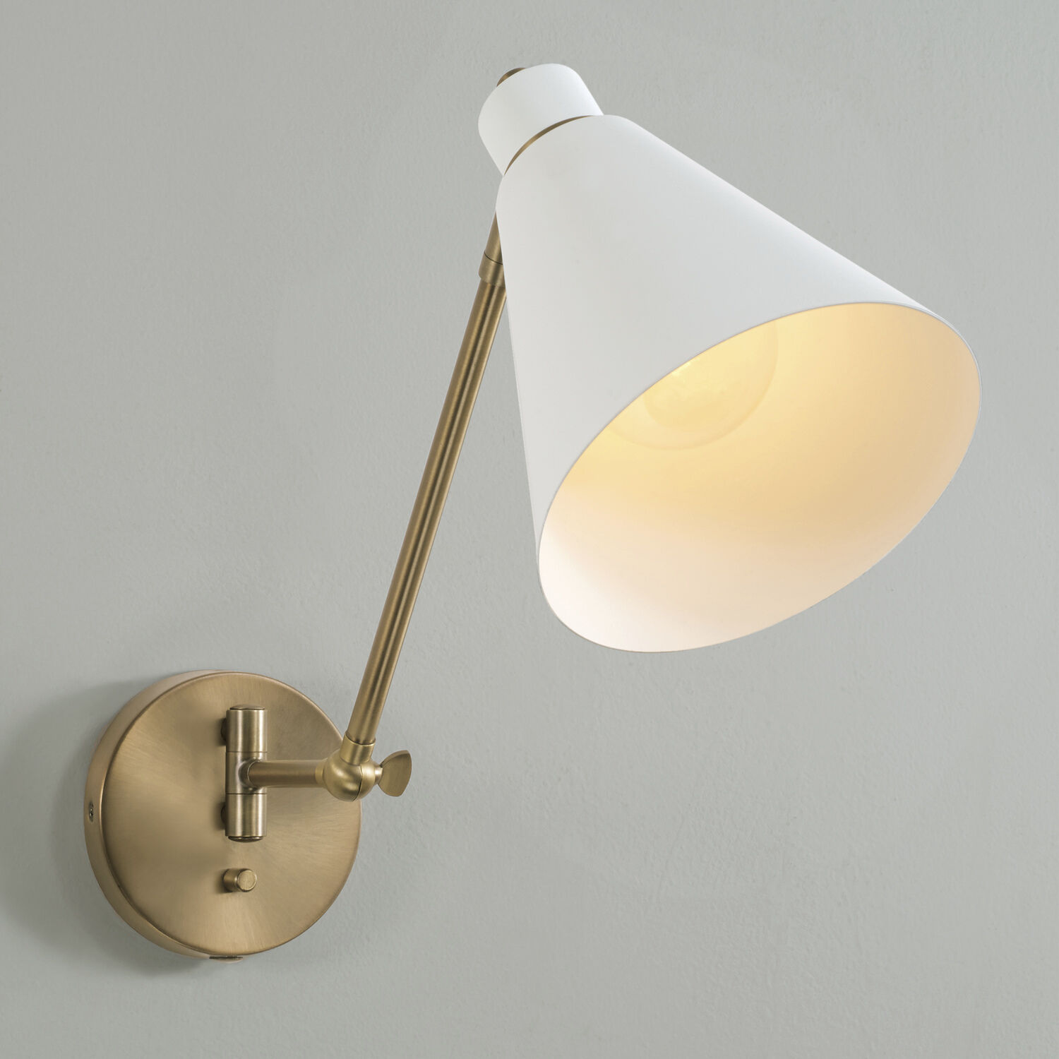 Bradley 1 Light 7 inch Aged Brass and White Sconce Wall Light