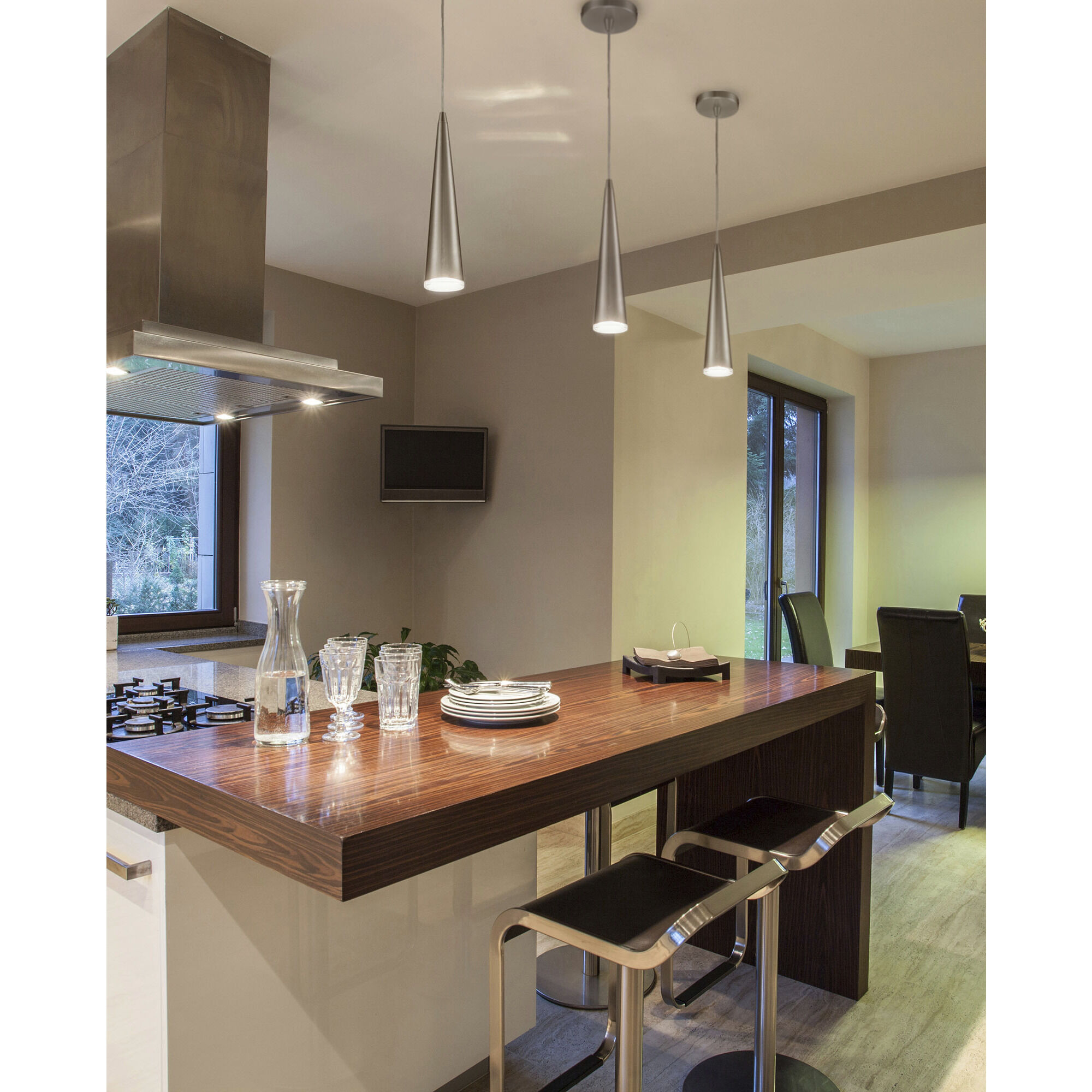 Mina LED 2.75 inch Brushed Nickel Pendant Ceiling Light