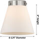 Nouveau 2 Small Cone 3 Light 24 inch Brushed Brass Bath Vanity Light Wall Light in Seedy Glass