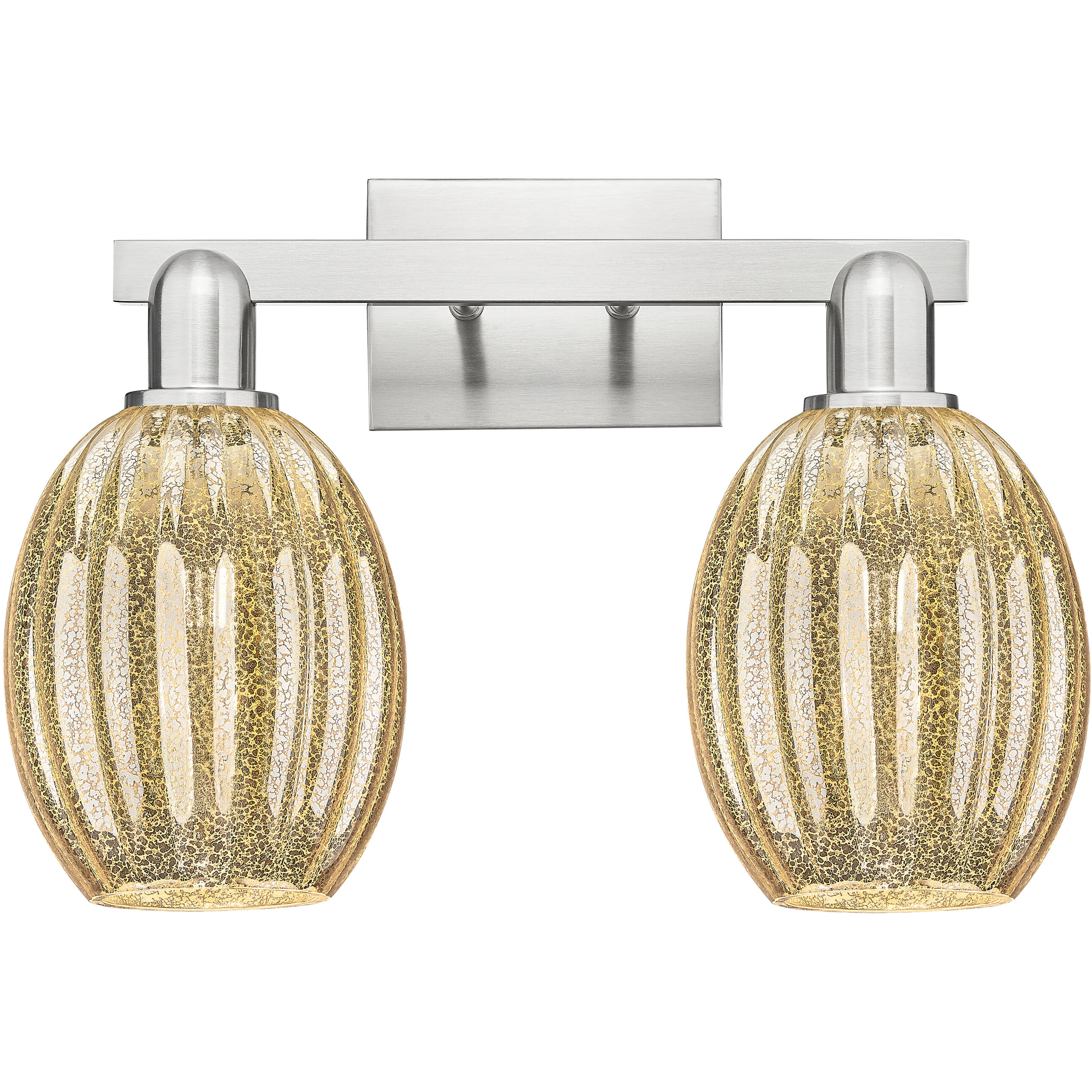 Preston 2 Light 16 inch Brushed Satin Nickel Bath Vanity Light Wall Light in Mercury Glass