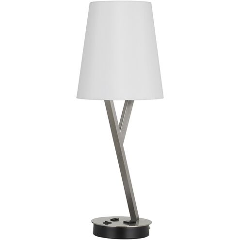 Alester 27 inch 60 watt Brushed Steel Table Lamp Portable Light