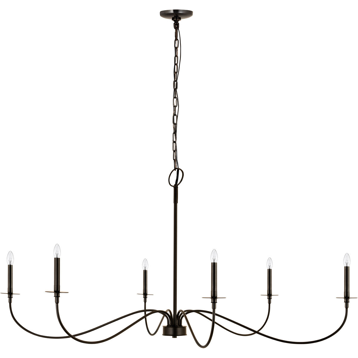Arrington 6 Light 63 inch Matte Black Chandelier Ceiling Light