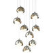 Brooklyn 9 Light 20.5 inch Sterling and Soft Gold Pendant Ceiling Light in Sterling/Soft Gold, Round