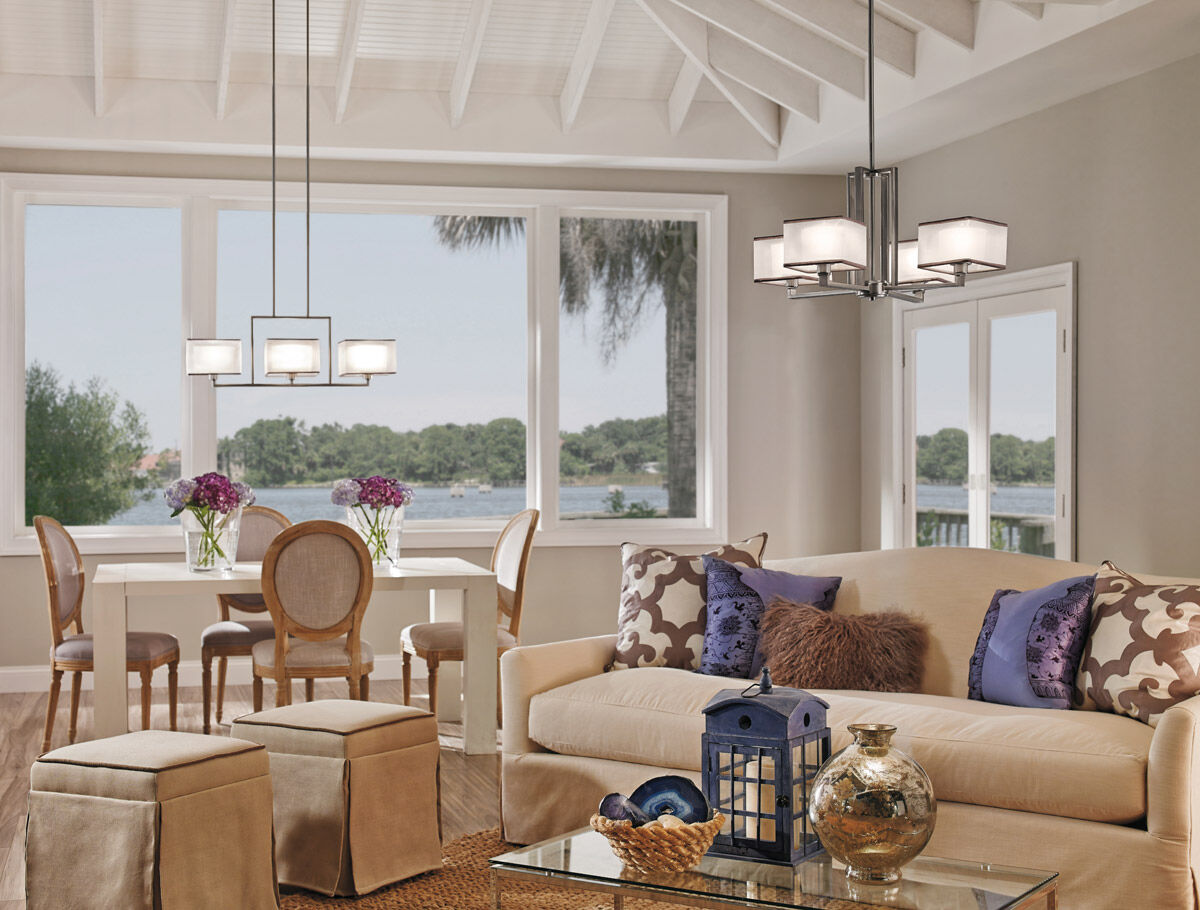 Kailey 4 Light 25 inch Brushed Nickel Chandelier 1 Tier Medium Ceiling Light, 1 Tier Medium