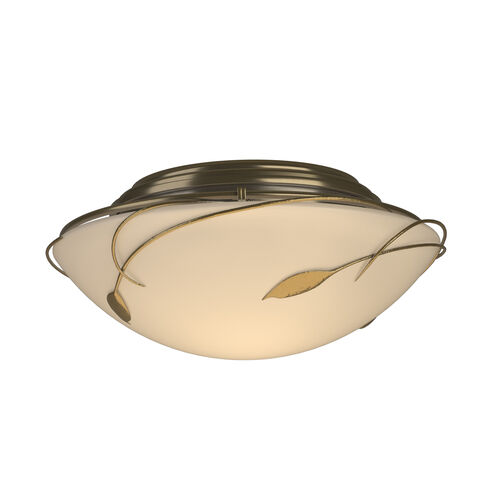 Forged Leaves 2 Light 13.6 inch Modern Brass Flush Mount Ceiling Light