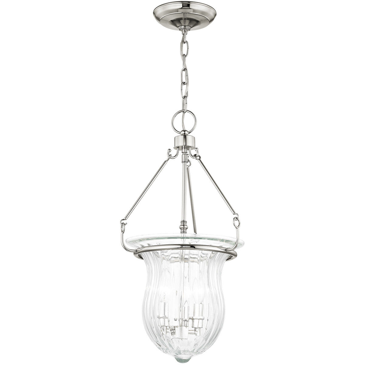 Andover 3 Light 12 inch Polished Nickel Pendant Ceiling Light